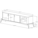Ver imagem 7 de Rack para TV até 75 Polegadas Pés em Madeira Maciça Estilo Retrô 100% MDF 195cm Buriti Bege