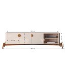 Ver imagem 4 de Rack para TV até 75 Polegadas Pés em Madeira Maciça Estilo Retrô 100% MDF 195cm Buriti Bege