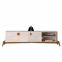Ver imagem 5 de Rack para TV até 75 Polegadas Pés em Madeira Maciça Estilo Retrô 100% MDF 195cm Buriti Bege