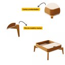Ver mais imagens de Mesa de Centro com Pés em Madeira Maciça 100% MDF Buriti Bege