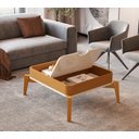 Ver imagem 6 de Mesa de Centro com Pés em Madeira Maciça 100% MDF Buriti Bege