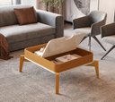 Ver imagem 6 de Mesa de Centro com Pés em Madeira Maciça 100% MDF Buriti Bege