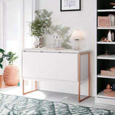 Buffet Industrial Bérgamo Branco Cobre