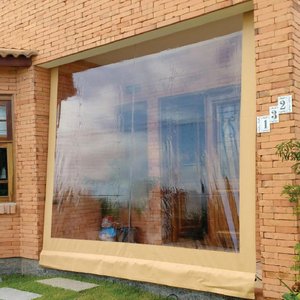 Toldo Cortina Ocre c/ visor - 2,30m x 3,20m - kit completo