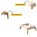 Ver mais imagens de Mesa de Centro com Pés em Madeira Maciça 100% MDF Buriti Bege