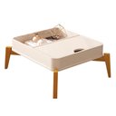 Ver imagem 3 de Mesa de Centro com Pés em Madeira Maciça 100% MDF Buriti Bege