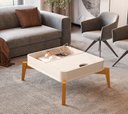 Ver imagem 1 de Mesa de Centro com Pés em Madeira Maciça 100% MDF Buriti Bege