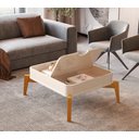 Ver imagem 6 de Mesa de Centro com Pés em Madeira Maciça 100% MDF Buriti Bege
