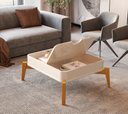 Ver imagem 6 de Mesa de Centro com Pés em Madeira Maciça 100% MDF Buriti Bege