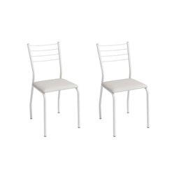 Cadeira Sala de Jantar Malta 2c140br Aço Kit 2 Un Branco/ano Branco - Kappesberg - 1