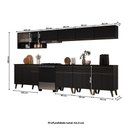 Ver imagem 5 de Armário de Cozinha Completa Atlanta Neo com Vidro Carraro Preto Touch