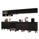Ver imagem 2 de Armário de Cozinha Completa Atlanta Neo com Vidro Carraro Preto Touch