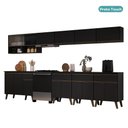 Ver imagem 3 de Armário de Cozinha Completa Atlanta Neo com Vidro Carraro Preto Touch