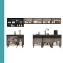 Ver imagem 6 de Armário de Cozinha Completa Atlanta Neo com Vidro Carraro Preto Touch