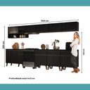Ver imagem 7 de Armário de Cozinha Completa Atlanta Neo com Vidro Carraro Preto Touch