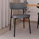 Ver imagem 2 de Cadeira de Jantar Estofada Kit 8 Ella M25 Linho Cinza - Mpozenato