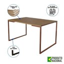 Ver imagem 5 de Mesa Industrial Base Ferro Cobre Tampo 137X90 Amêndoa 4 Cadeiras Madeira Assento Preto Marrom