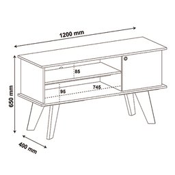 Rack para Tv até 50 Polegadas 1 Portas 2 Nichos Frank - 4