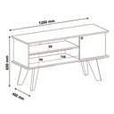 Ver imagem 4 de Rack para TV até 50 Polegadas MDF 120cm 1 Portas 2 Nichos Frank Marrom