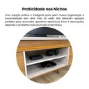Ver mais imagens de Rack para TV até 75 Polegadas com LED MDF 180cm Pés em Madeira Maciça 2 Portas e Lumina Marrom