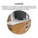 Ver imagem 5 de Rack para TV até 75 Polegadas com LED MDF 180cm Pés em Madeira Maciça 2 Portas e Lumina Marrom
