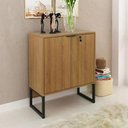 Ver imagem 3 de Balcão 02 Portas Com Chave Pes Tubular Me4154 Amêndoa Preto