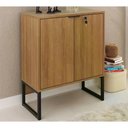 Ver mais imagens de Balcão 02 Portas Com Chave Pes Tubular Me4154 Amêndoa Preto