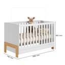 Ver imagem 6 de Dormitório Infantil Ayla Guarda Roupa, Cômoda e Berço Branco Acetinado com Colchão Physical -