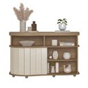Ver imagem 5 de Buffet para Sala de Estar Magnum 120,0cm x 75,0cm x 45,0cm Marrom/Carvalho/Off White/Menta