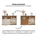 Ver mais imagens de Buffet Magnum 6 Nichos, Porta Reversível e Ripada que Desliza em Curva Marrom/Cinamomo/Off Whitw