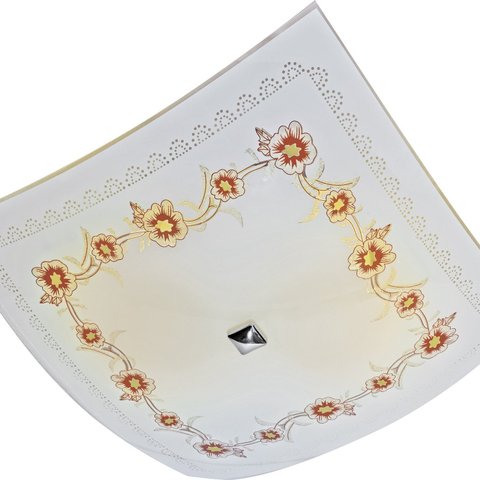 Luminária Plafon Vidro Quadrado 25x25 P/ 2 Lampadas E-27 Primavera