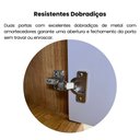 Ver mais imagens de Buffet Vivaldi 2 Portas e 1 Prateleira com Detalhe Ripado Marrom/Off White