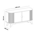 Ver imagem 4 de Buffet Vivaldi 2 Portas e 1 Prateleira com Detalhe Ripado Marrom/Off White