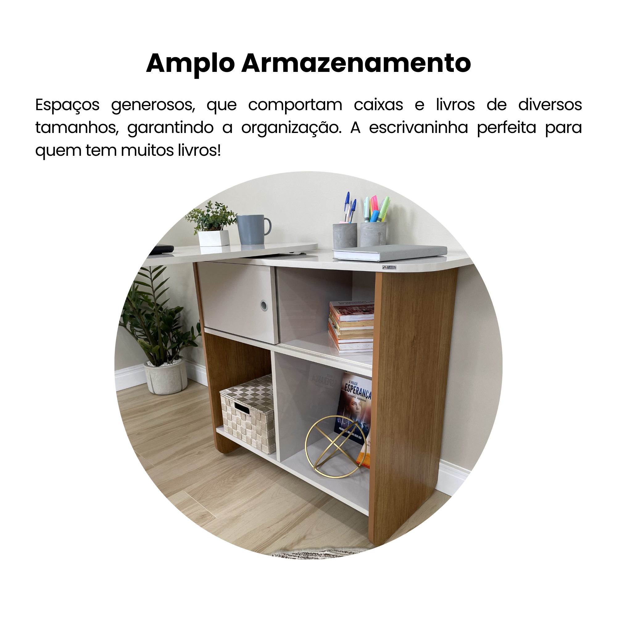 Escrivaninha com Estrutura flexível 4 Nichos, 1 Porta Nomad - 8