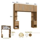 Ver imagem 3 de Guarda Roupa Modulado 100% MDF 3 Peças com Mesa de Cabeceiras Direita e Esquerda Aéreo 6 Portas e 4