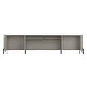 Ver imagem 3 de Rack com Painel Ripado e Prateleira Brise para TV 280cm MDF Grigio com Dourado Casa Lar Shop