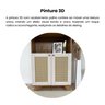 Estante Multiuso 3 Nichos, 2 Portas com pintura 3D palha Trama Artely - 5