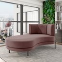 Ver imagem 1 de Sofá Chaise Lado Esquerdo Downey Sala de Estar Veludo Rosê G15 - Gran Belo