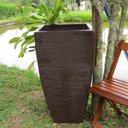 Ver imagem 5 de Kit 2 Vaso Planta 90x45 Moderno Trapézio Polietileno BGPLASTICOS MARROM CHOCOLATE 020