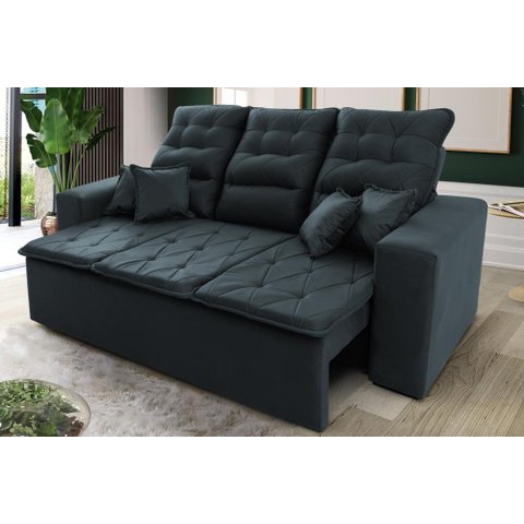Sofá Retrátil e Reclinável 180cm Suede com Molas Espirais Europa King House