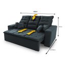 Ver imagem 3 de Sofá Retrátil e Reclinável 180cm Suede com Molas Espirais Europa King House