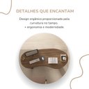Ver imagem 7 de Escrivaninha Mesa Escritório com Curvas Orgânicas, Pés Ripados e Tampo Tamburato Diretor 2 Metros