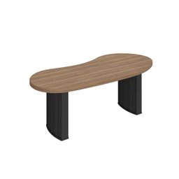 Mesa para Escritório com Curvas Orgânicas, Pés Ripados e Tampo Tamburato Diretor 2 Metros - 3