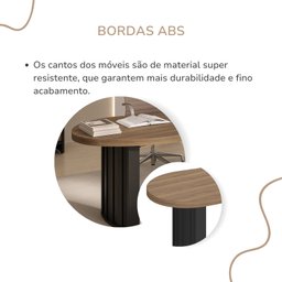 Mesa para Escritório com Curvas Orgânicas, Pés Ripados e Tampo Tamburato Diretor 2 Metros - 9