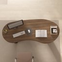 Ver imagem 5 de Escrivaninha Mesa Escritório com Curvas Orgânicas, Pés Ripados e Tampo Tamburato Diretor 2 Metros