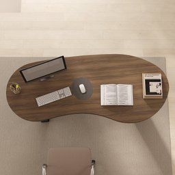 Mesa para Escritório com Curvas Orgânicas, Pés Ripados e Tampo Tamburato Diretor 2 Metros - 5