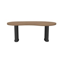 Mesa para Escritório com Curvas Orgânicas, Pés Ripados e Tampo Tamburato Diretor 2 Metros - 6