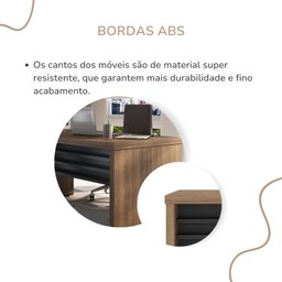 Mesa para Escritório 1350 Cm Tamburato Robusta e Elegante - 7