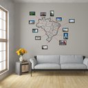 Ver imagem 1 de Adesivo de Parede Mapa do Brasil com Molduras Arte Destaque