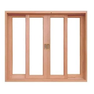 Janela de Madeira Vitro de Correr Panorâmico Reto Eucalipto - 1.00 (a) X 1.40 (l)